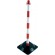 Poteaux de support bicolore rouge et blanc et bases lestées x 2