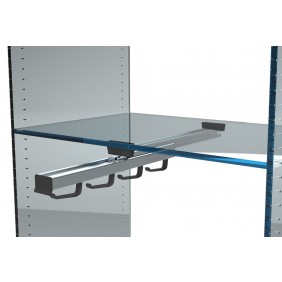 Porte-cintres coulissant sous tablette 405 - noir AMBOS