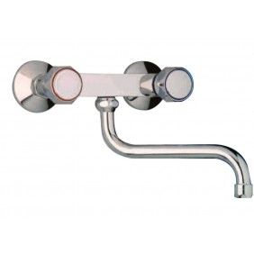 Mélangeur évier mural à têtes céramique Orchidea Tevere PAINI