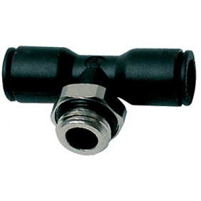 Té au centre à piquetage mâle filetage BSPP cylindrique 3198 - Ø 6 mm PARKER LEGRIS