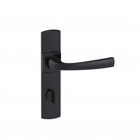 Poignées de porte sur plaques - entraxe 165 mm - noir mat Onyx - Muze - condamnation sans voyant VACHETTE