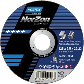 25 meules de tronçonnage Norzon Quick Cut - diamètre 230 mm NORTON