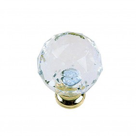 Bouton à facettes en acrylique transparent 610 - diamètre 28 mm CADAP