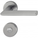Poignée de porte double sur rosaces rondes - Stockholm - finition inox HOPPE