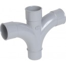Croix pvc pied de biche mâle-femelle - diamètre 40 mm NICOLL
