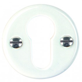 Rosace ronde clé I pour cylindre - porcelaine blanche - 48 mm MÉRIGOUS