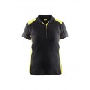 Polo de travail femme en coton 3390 - noir et jaune fluo BLAKLADER
