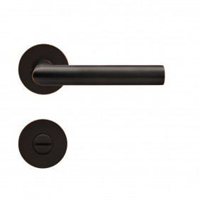 Poignées de porte sur rosaces rondes - série EPL 28 Rhodos - noir bronze KARCHER DESIGN