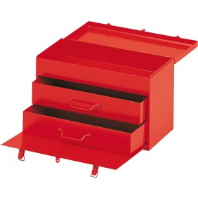 Coffre de chantier métallique rouge - 2 tiroirs - SAM-512-PCV SAM OUTILLAGE