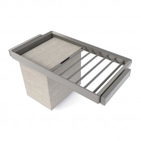 Kit porte-pantalons 7 tringles + panier + cadre Quartz finition Titane EMUCA