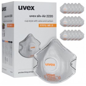 Masques respiratoires FFP2 - soupape et filtre carbone - Silv-Air C 2220 UVEX