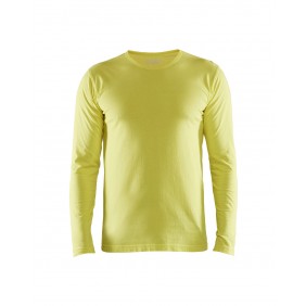 T-shirt de travail uni à manches longues 3500 100% coton - jaune fluo BLAKLADER