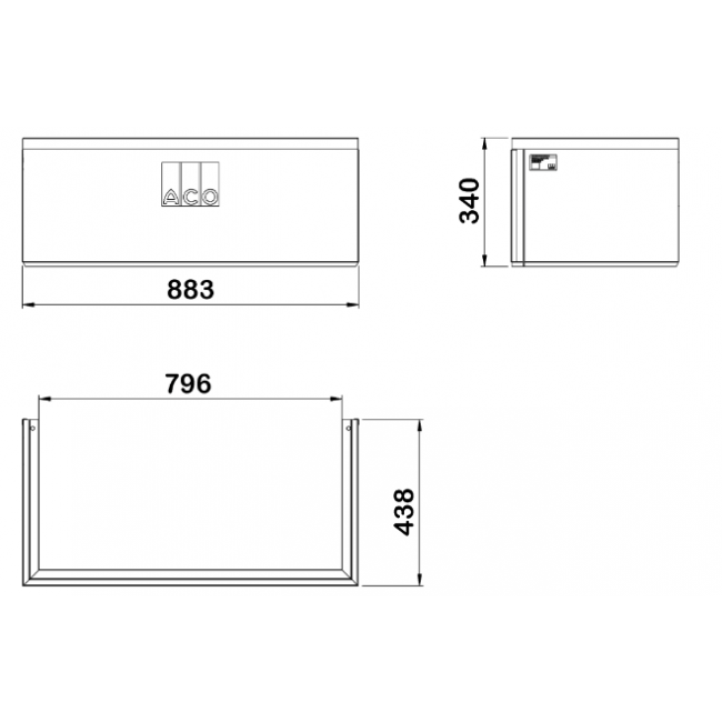 Réhausse réglable pour cours anglaise de dimensions 80x40 cm ACO