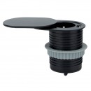 Bloc prise Slidy avec cache coulissant noir SYNERCIA