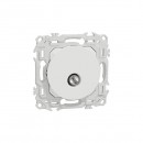 Prise TV simple mâle à sortie coaxiale - Blanc craie - Odace II SCHNEIDER