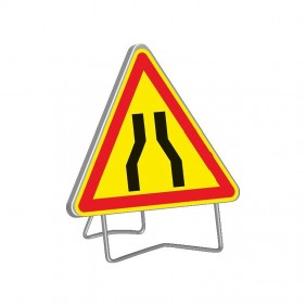 Panneau de signalisation temporaire - "Chaussée rétrécie" rétroréfléchissant TALIAPLAST