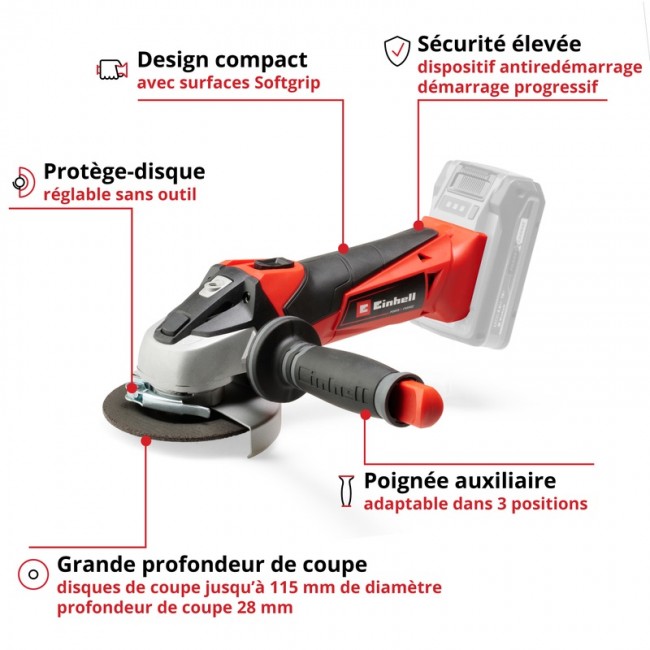 Meuleuse d'angle sans fil - TE-AG 18:115 Li-Solo - Power X-Change - Bricozor 1.jpeg EINHELL