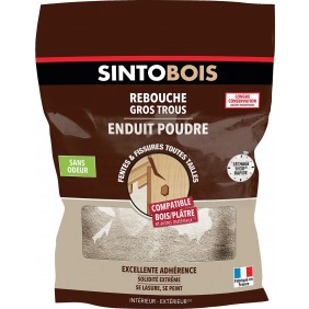 Enduit poudre bois clair hydrosoluble reboucheur de trous - 1kg SINTO