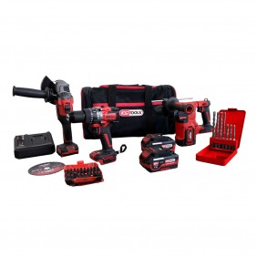 Pack 3 outils 18V + 2 batteries + accessoires - 515.4731F-A3 KS TOOLS
