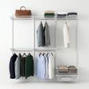 Kit dressing mural ouvert complet blanc - penderie et 2 paniers -1,80m ELFA