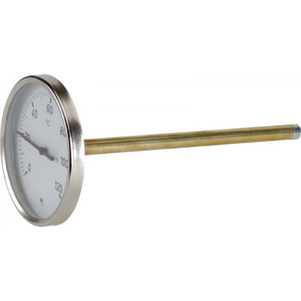Thermomètre bimétallique à cadran - Ø 63 mm - plonge 100 mm - A45  DISTRILABO