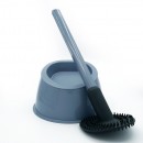 Brosse WC silicone avec picots - 100% hygiénique - gris souris PAPADO