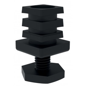 Pied réglable pour profil AIRGO - hauteur 5 à 24 mm - noir SEED