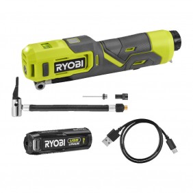 Compresseur sans fil 4V USB Lithium (1x2.0Ah) + embouts - RI4-120G RYOBI