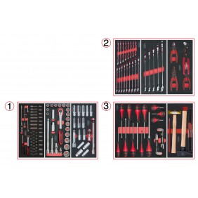 Composition d'outils 3 tiroirs pour servante - 158 pièces KS TOOLS