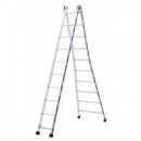 Échelle transformable aluminium 5,5m- 2 plans - 2 x 9 marches - Platinium TUBESCA