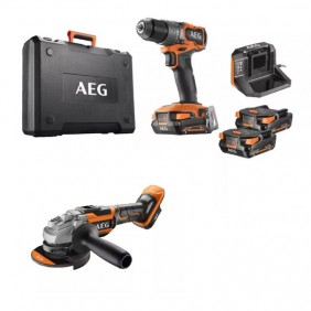 Pack perceuse à percussion Brushless 18V + Meuleuse d'angle 125mm Brushless 18V - FR18-AG-2BL-X02TB AEG Powertools