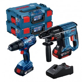 Pack Perceuse-visseuse sans-fil GSR 18V-21 + Perforateur GBH 18V-21 L-BOXX - 0615990M2U BOSCH