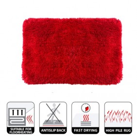 Tapis de bain - 80x150cm - Rouge - Microfibre - antidérapant - Highland SPIRELLA