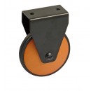 Roulette de meuble fixe - chape acier noir - galet bois AVL