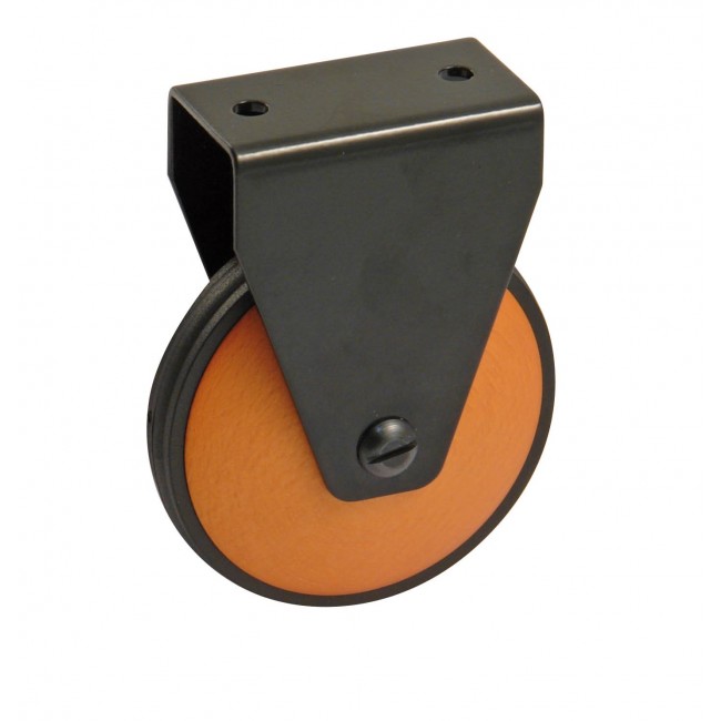 Roulette de meuble fixe - chape acier noir - galet bois AVL