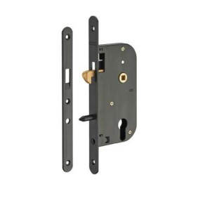 Serrure de porte coulissante - têtières bouts ronds - axe 50 mm FTH THIRARD