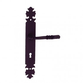 Poignées de porte sur plaque - fer noir - Bourgogne BOUVET