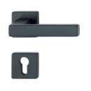 Paires de poignées sur rosaces carrées - clé I - Toulon noir mat HOPPE