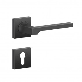 Poignées de porte sur rosaces carrées série ER 57Q Soho - noir mat KARCHER DESIGN