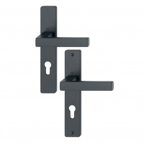 Poignées sur plaques clé I - 58 à 67 mm - aluminium noir - Toulon HOPPE