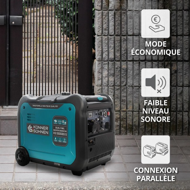 Groupe électrogène Inverter à essence:gaz - 5,5 kW - 230V - KS 5500iEG S - Bricozor 6.jpeg KONNER & SOHNEN