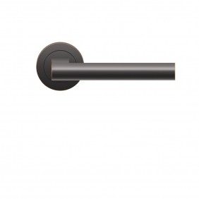 Poignées de porte sur rosaces rondes série ER 45 Madeira - noir bronze - bec de cane KARCHER DESIGN