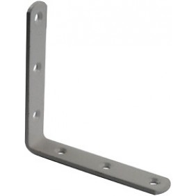 Lot de 10 équerres de chaise à bouts ronds en acier blanc 100 x 15 mm Interges