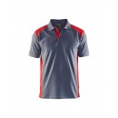 Polo de travail en coton piqué 3324 - rouge et gris clair BLAKLADER