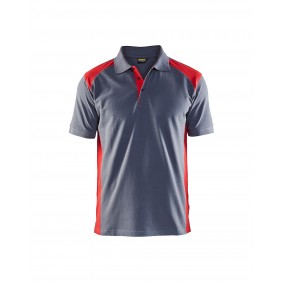 Polo de travail en coton piqué 3324 - rouge et gris clair BLAKLADER