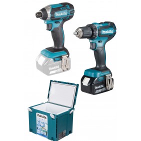Pack visseuse à chocs 18V DTD152Z + perceuse-visseuse 18V DDF485RTJ + Glacière chantier MAKPAC MAKITA