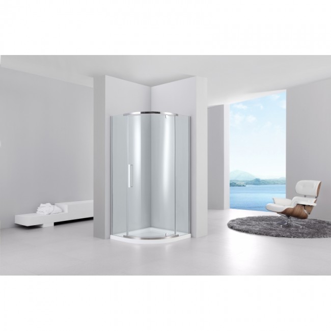 Paroi de douche semi-circulaire - verre trempé 8 mm - 80 x 80 x 200 cm - IRIS GOCCIOLINE