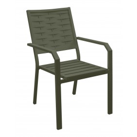 Lot de 2 fauteuils de jardin aluminium -  coussin écru - Auxana INDOOR OUTDOOR