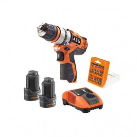 Perceuse visseuse 12V + 2 batteries 2Ah et 17 accessoires - BBS12C2-202BKIT1 AEG Powertools