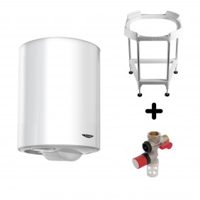 Chauffe-eau électrique blindé vertical 100L Initio + trépied + groupe de sécurité ARISTON